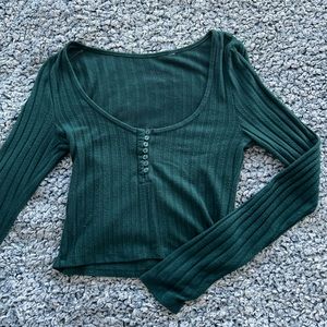 Pacsun button front ribbed long sleeve top